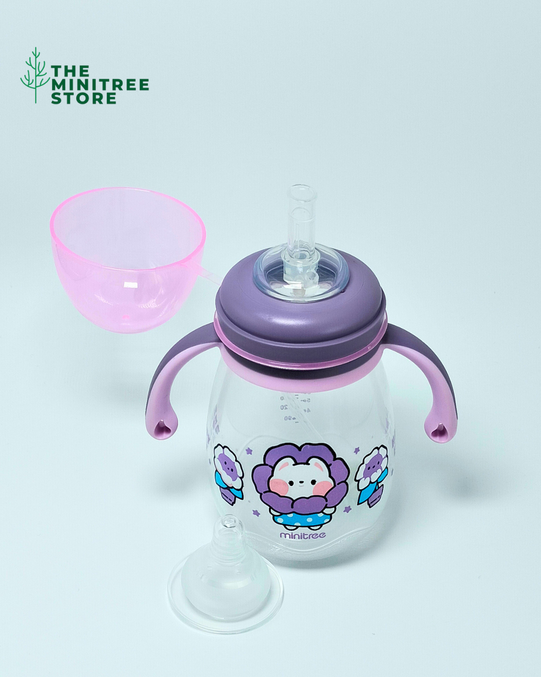11oz/330ml WIDE NECK 2 IN 1 MINITREE FEEDING BOTTLES