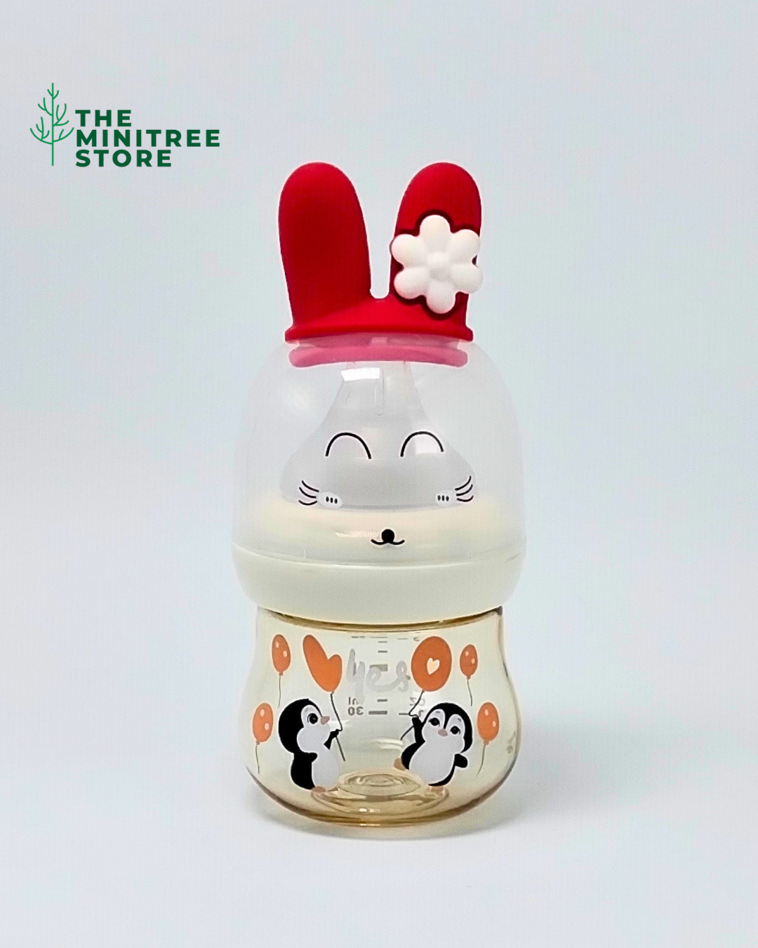 3oz/90ml PP Feeder – Bunny Ears & Penguin Print