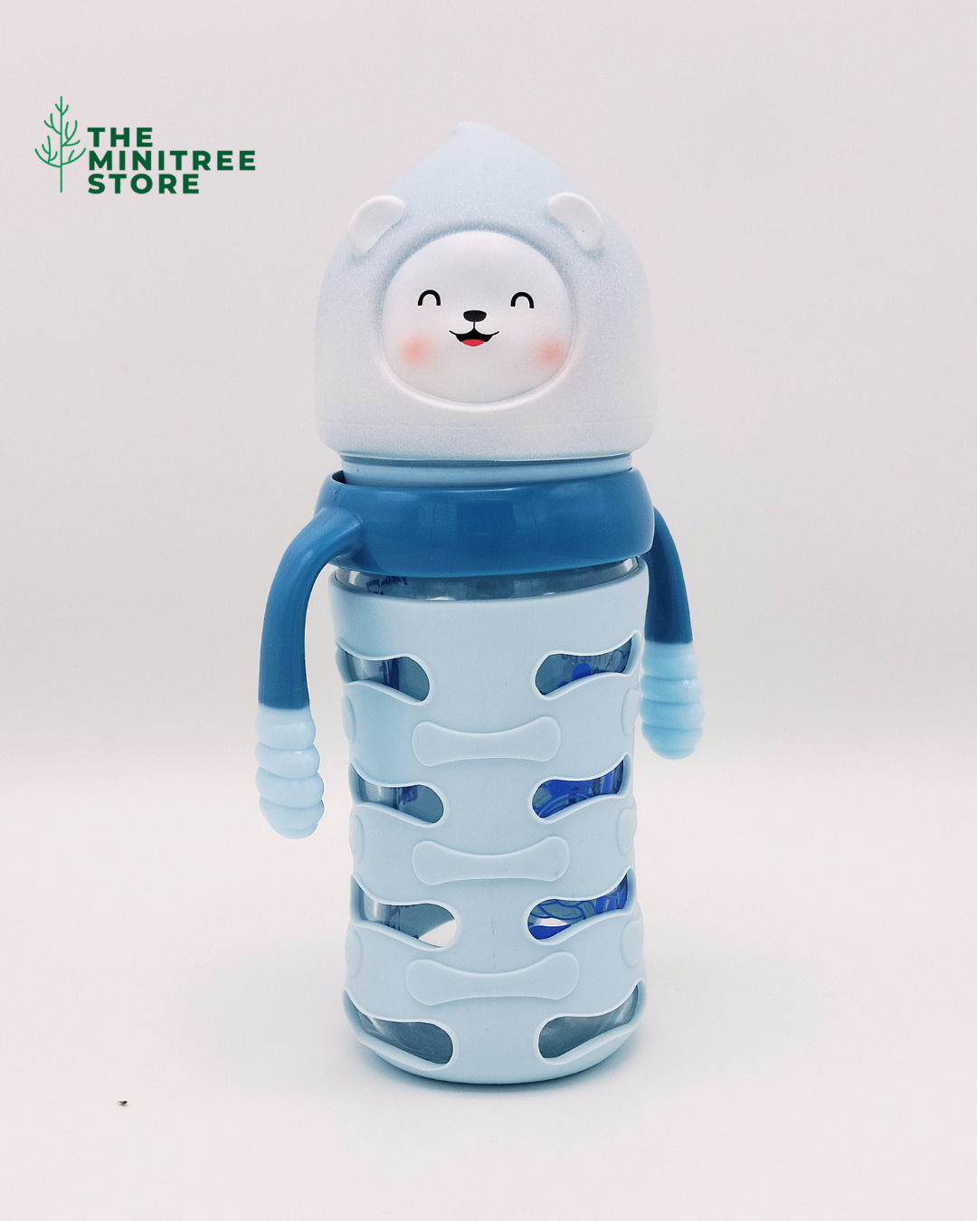 minitree 240ml wide neck Glass Baby Feeder with Bear Hood Cap & Silicone Sleeve | The Minitree Store