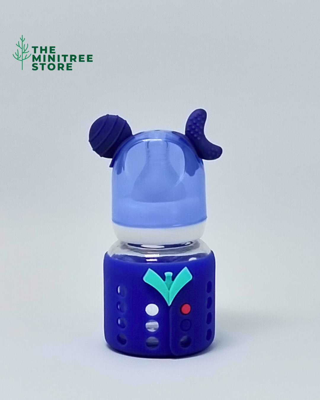 MiniTree 2oz/60ml Glass Baby Feeder – Silicone Protective Sleeve & Anti-Colic Nipple