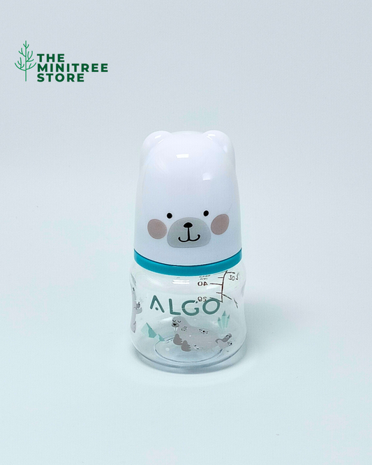 2oz/60ml PP Baby Feeder – BPA-Free Newborn Feeding Bottle with Bear Cap & Soft Silicone Nipple