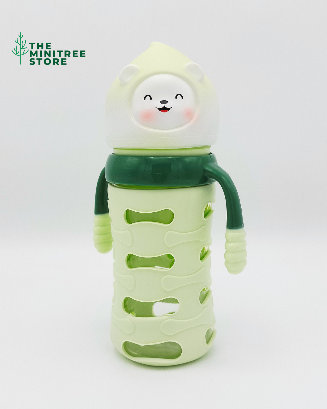 minitree 240ml wide neck Glass Baby Feeder with Bear Hood Cap & Silicone Sleeve | The Minitree Store