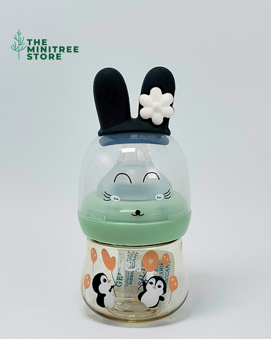3oz/90ml PP Feeder – Bunny Ears & Penguin Print