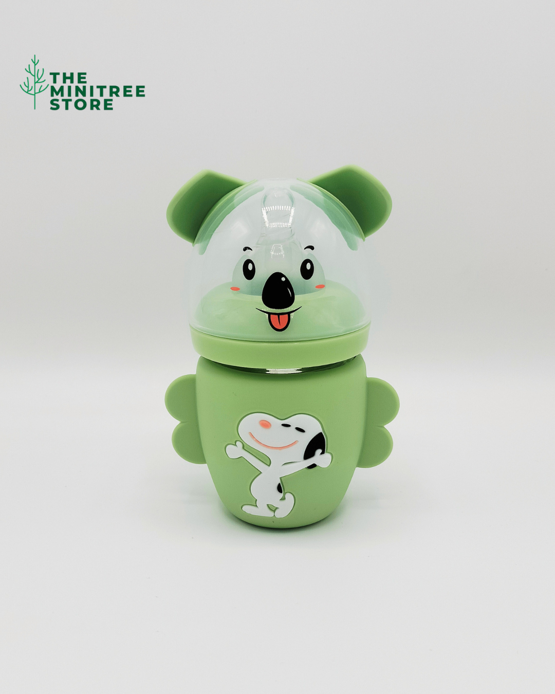 120ml Wide-Neck Anti-Colic Glass Baby Feeding Bottle with Cute Silicone Protective Sleeve