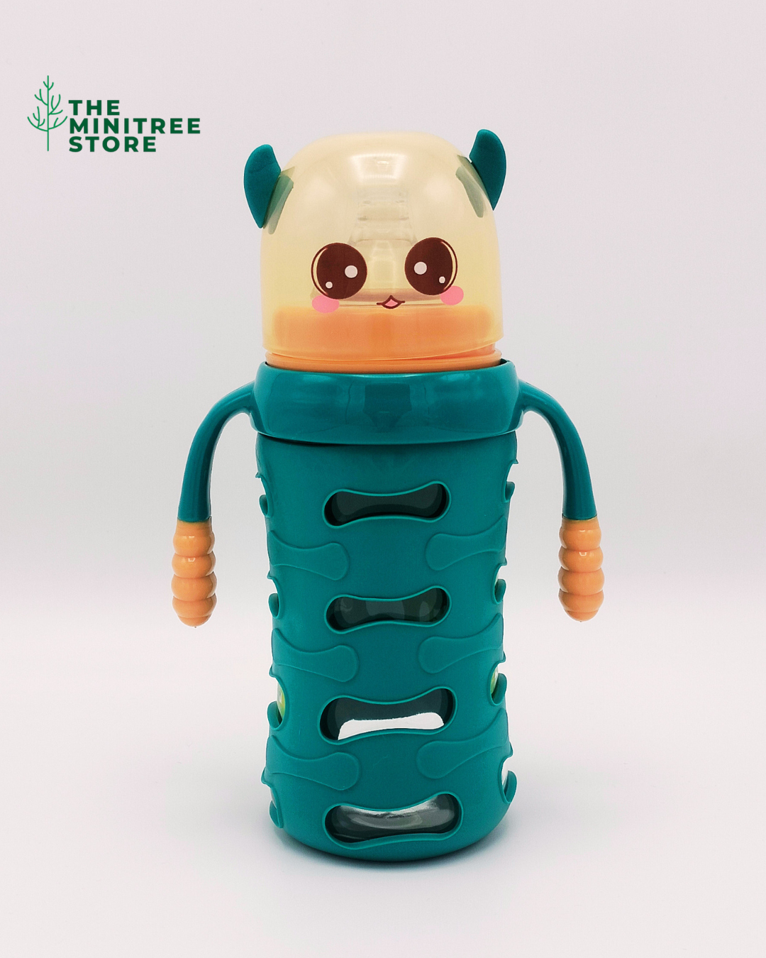 240ml Cute Animal Glass Baby Feeder Bottle with Protective Silicone Sleeve