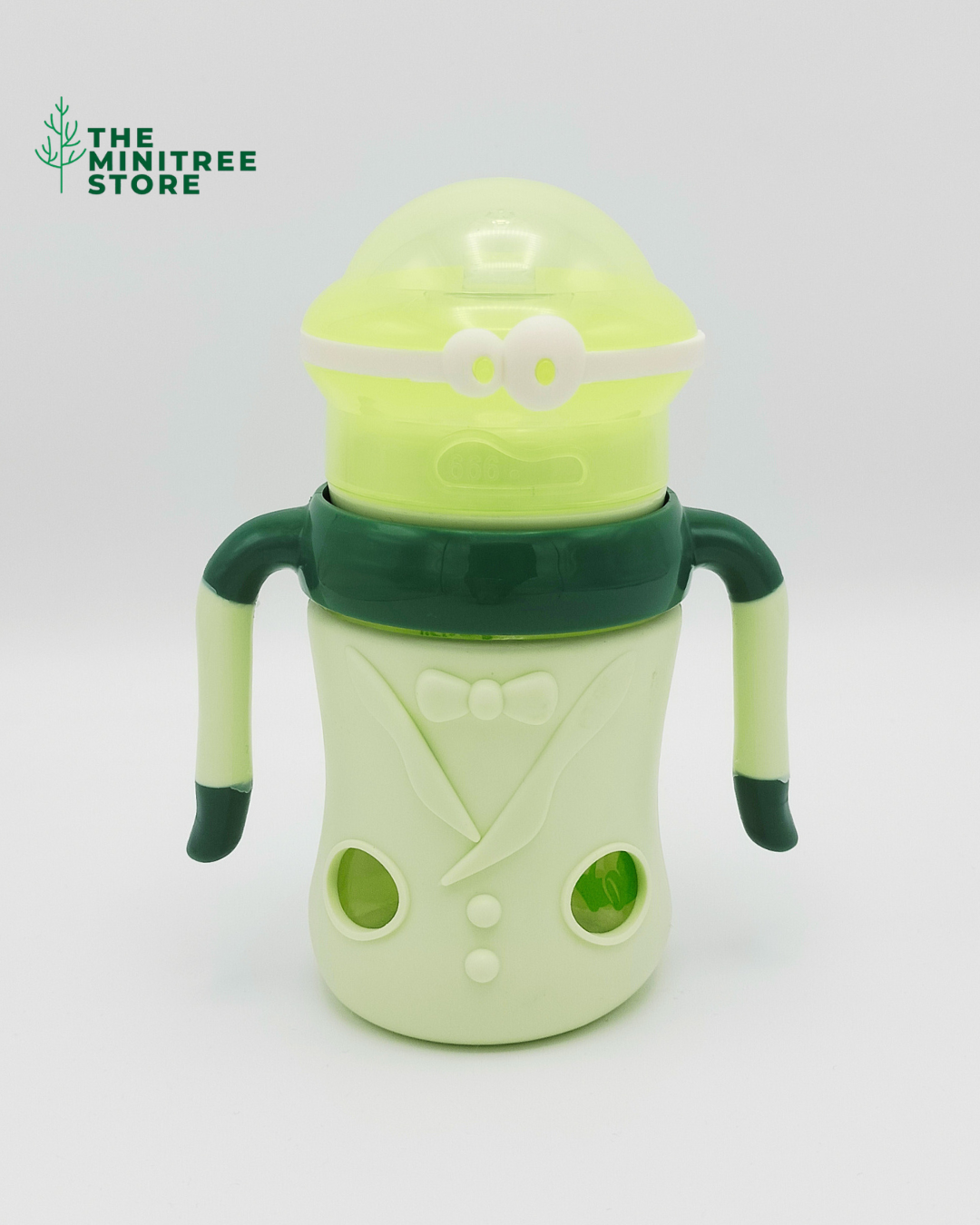minitree 180ml wide neck  Glass Baby Feeder with Anti-Drop Silicone Cover | The Minitree Store