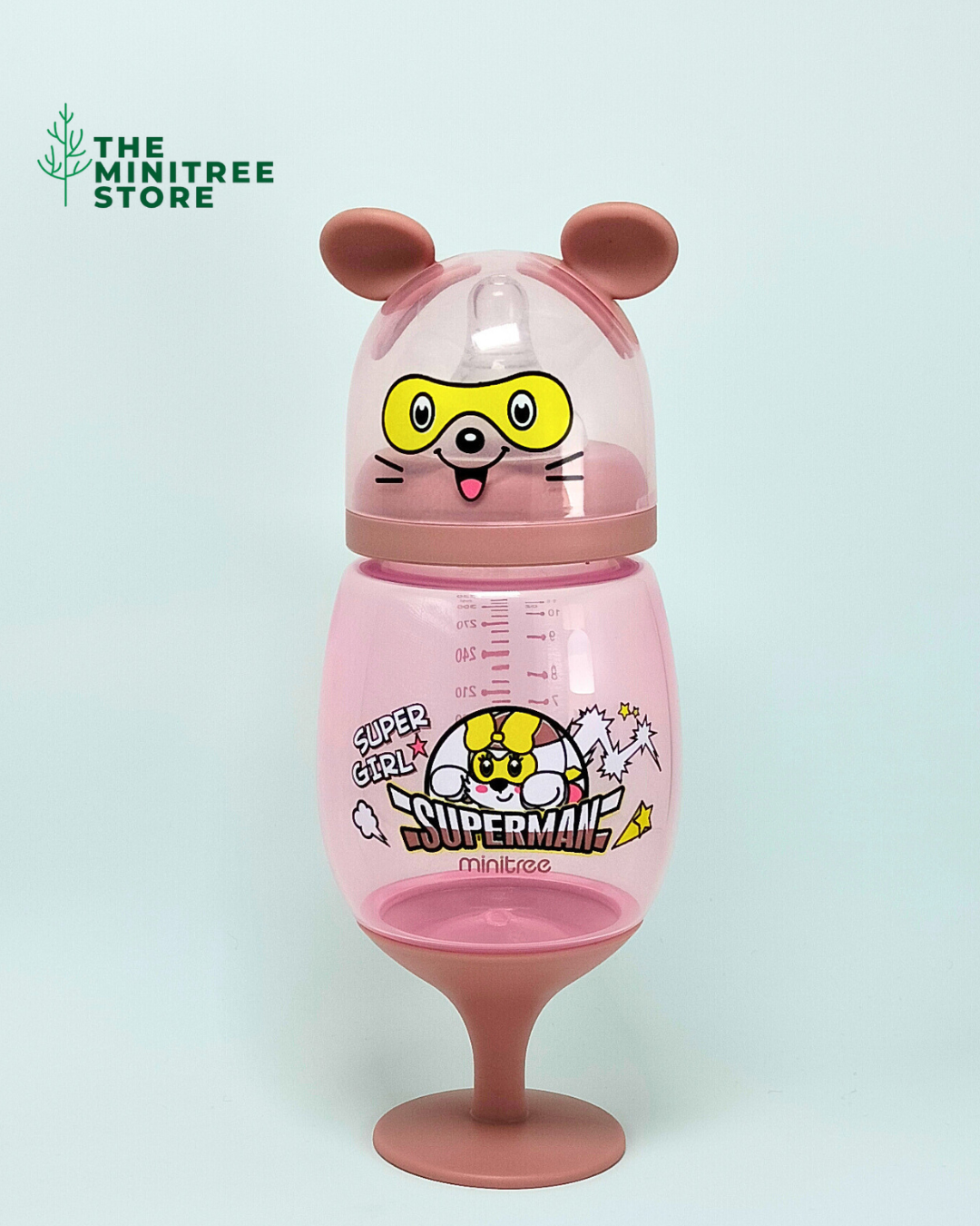 ZR-259-Q 11oz / 330ml PP Baby Feeder with Silicone Nipple | Cute Cartoon Bottle – Minitree Store