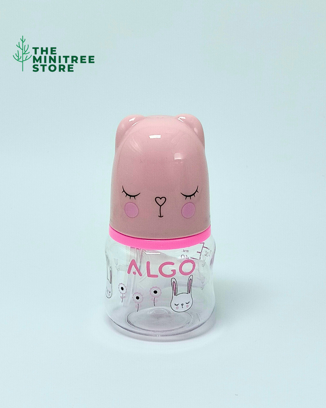 2oz/60ml PP Baby Feeder – BPA-Free Newborn Feeding Bottle with Bear Cap & Soft Silicone Nipple