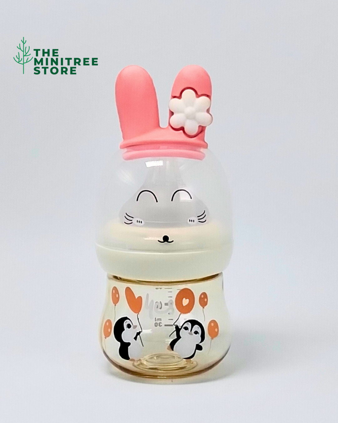 3oz/90ml PP Feeder – Bunny Ears & Penguin Print