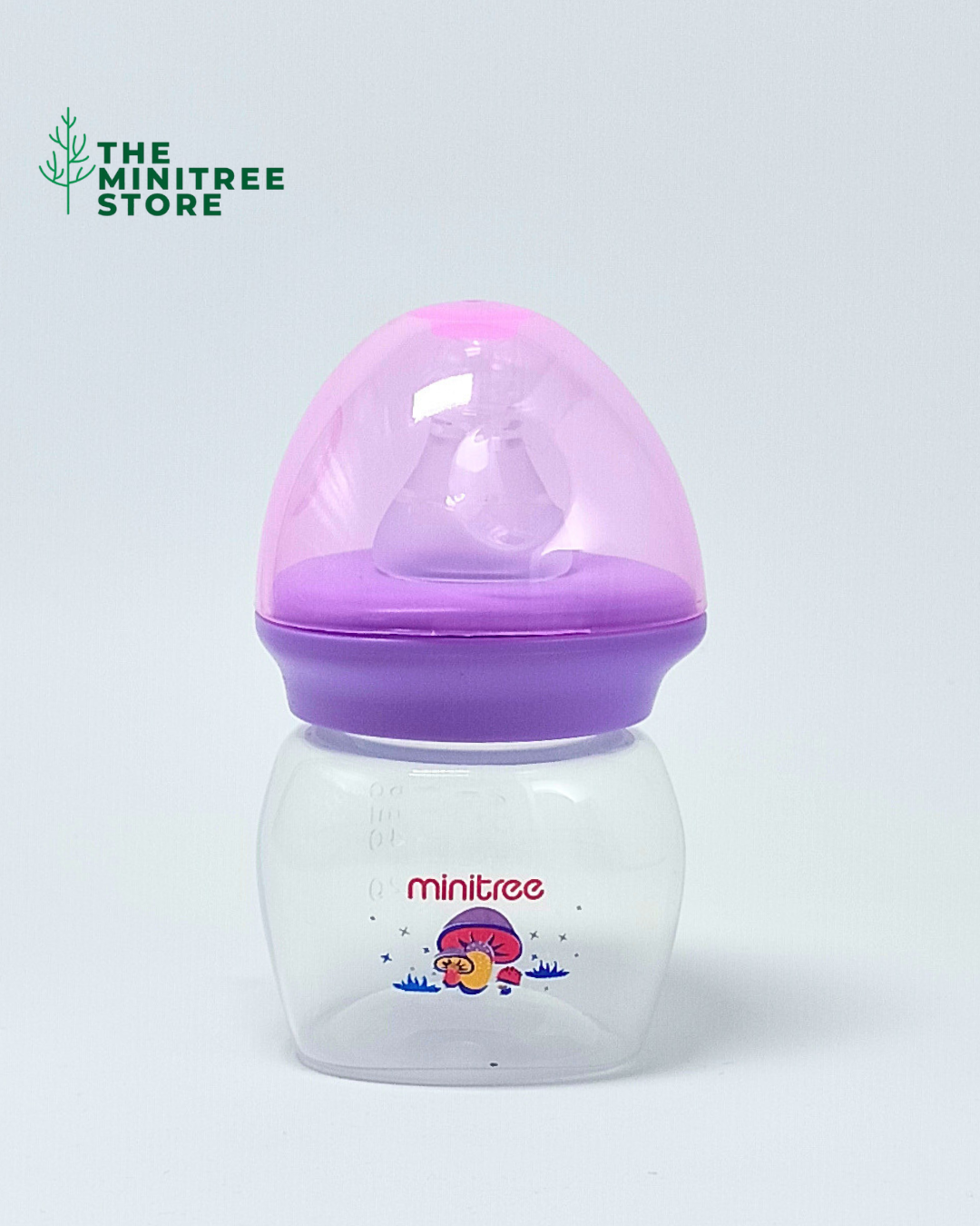 MiniTree 2oz/60ml PP Baby Feeder – BPA-Free Anti-Colic Newborn Bottle (Mushroom Design)