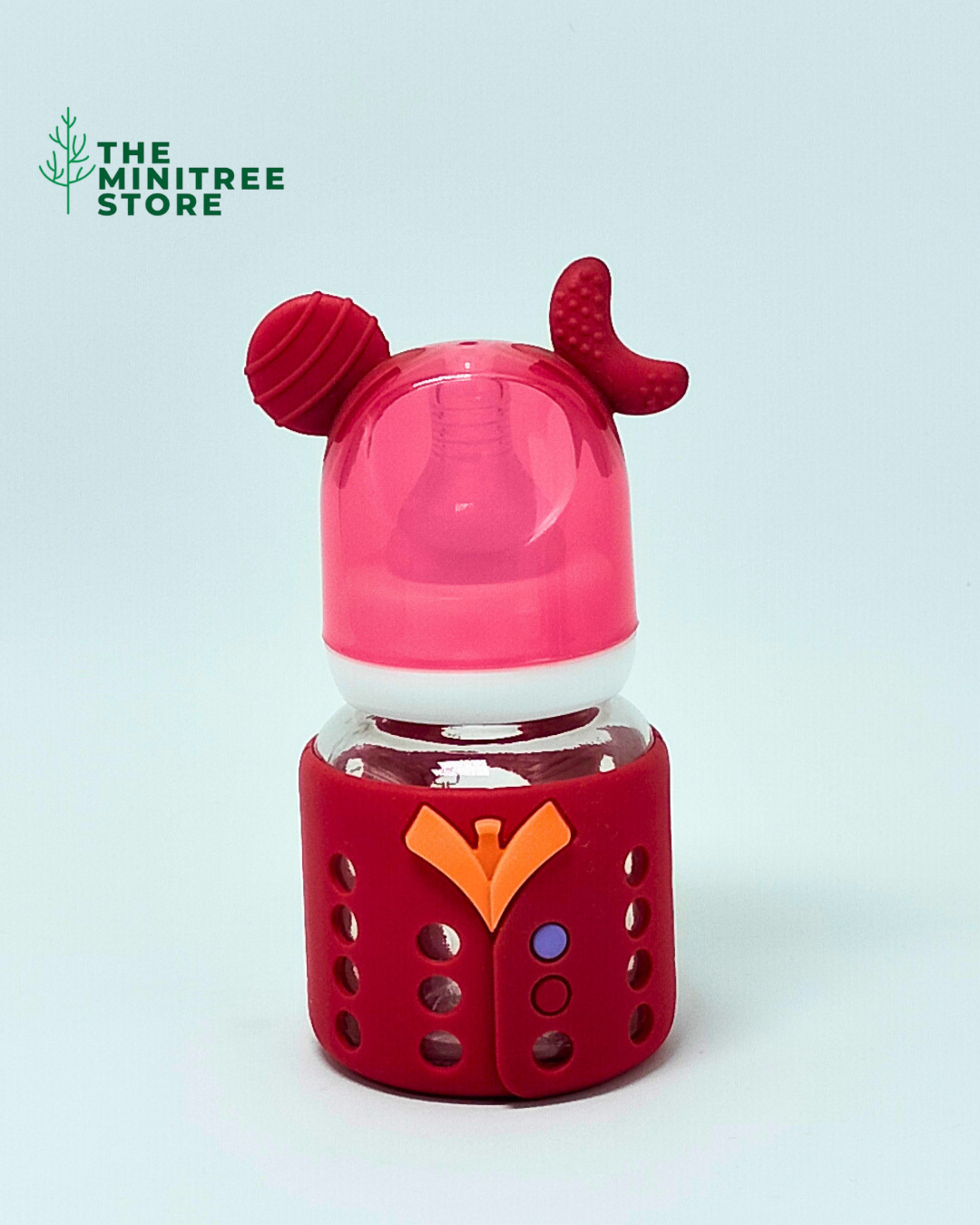 MiniTree 2oz/60ml Glass Baby Feeder – Silicone Protective Sleeve & Anti-Colic Nipple