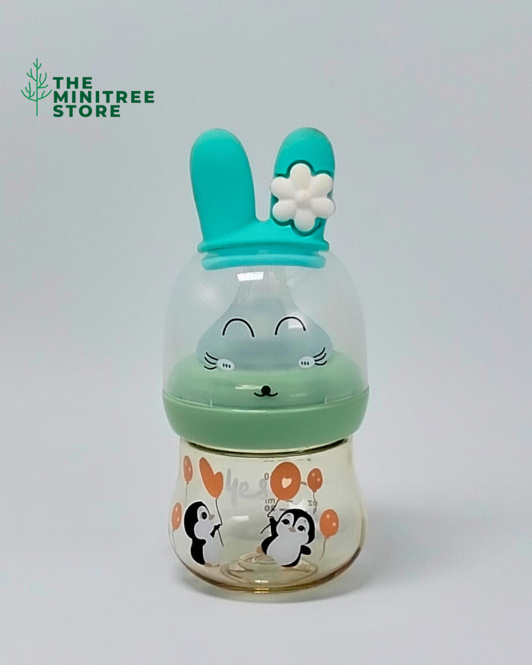 3oz/90ml PP Feeder – Bunny Ears & Penguin Print
