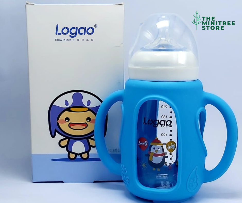 9oz/260ml GLASS FEEDER WIDE NECK