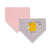 Pack Of 2 Baby Bandana Bib Grey & Pink - Sunshine