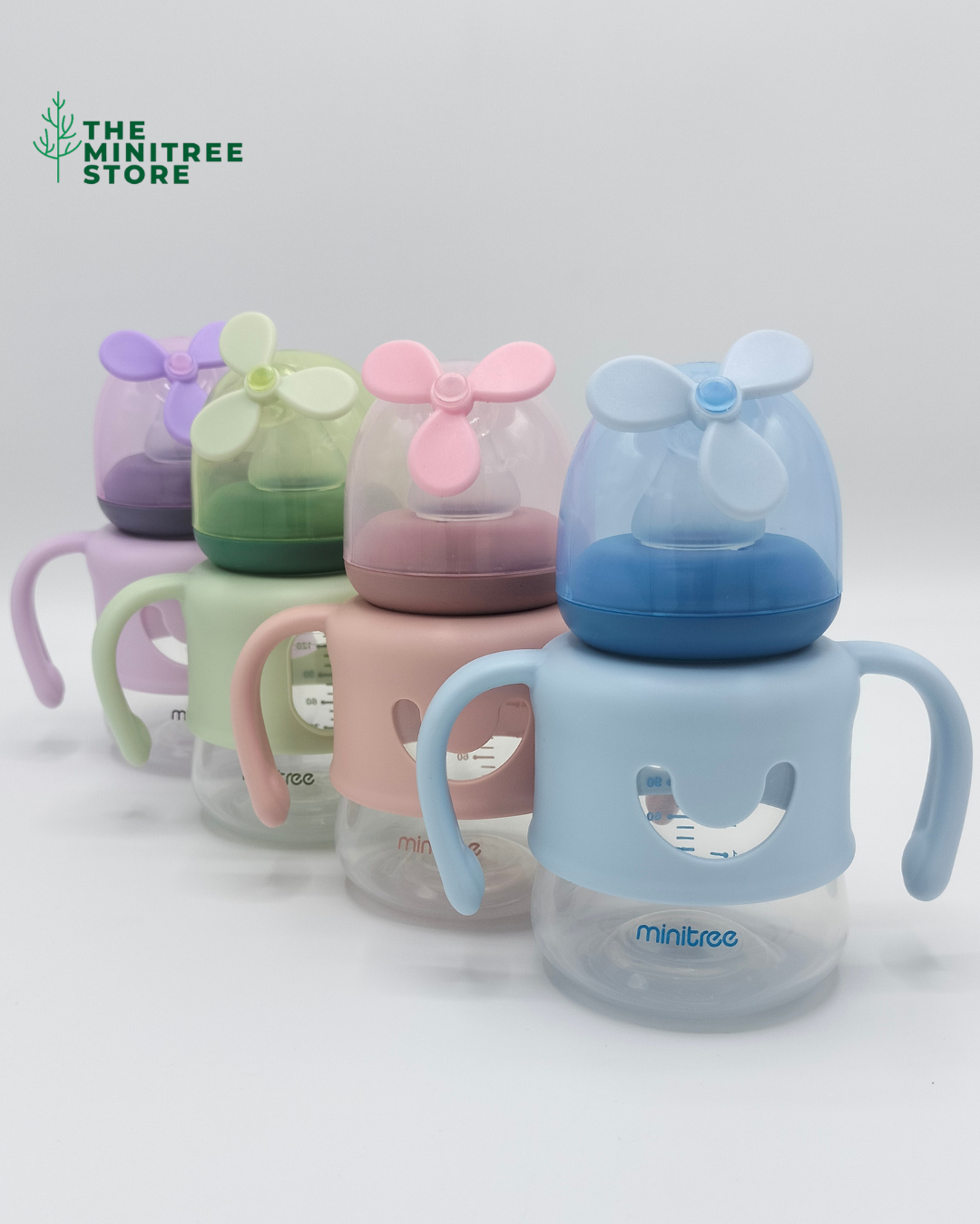 Minitree BPA-Free Baby Feeder with Dual Handles & Propeller Cap